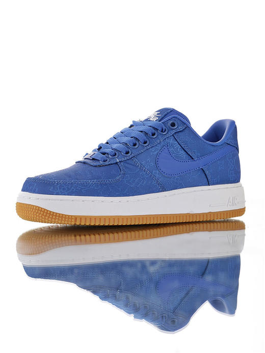 耐克CLOT x Nike Air Force 1 Premium FW19季凝结集团联乘 内嵌Zoom气垫大底 空军一号经典低帮百搭休闲运动板鞋 皇家蓝丝绸 商品图0