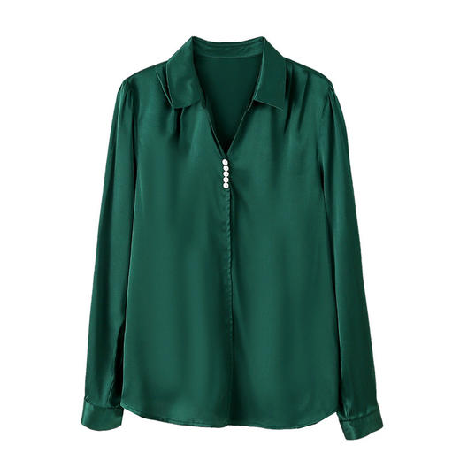 上海旗袍厂ASE-L6623    V领气质名媛真丝衬衫 商品图4