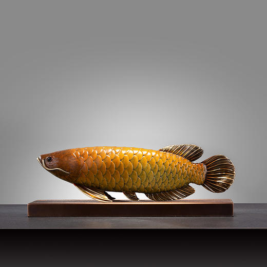 朱炳仁铜 精铜 聚财金龙 非遗家居铜雕金龙鱼摆件工艺品