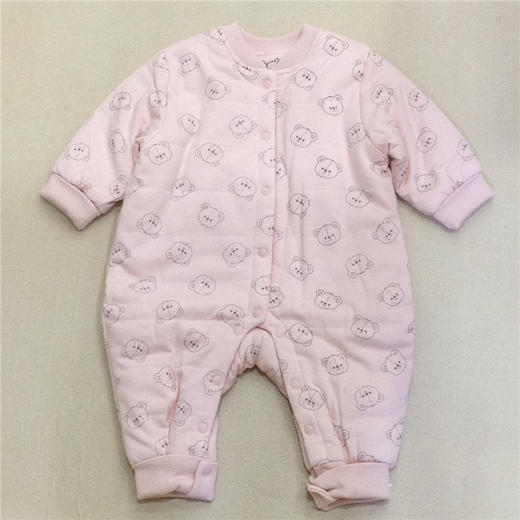 拉比-童衣类（冬）A7裥棉连体衣玫瑰红 商品图1