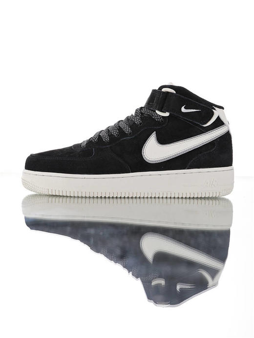 耐克Nike Air Force 1 '07 Mid 原模具开发打造 台产进口高丝翻毛皮质 内置全掌air sole气垫 空军一号运动板鞋 麂皮浅灰灰果冻底天使3M 商品图2