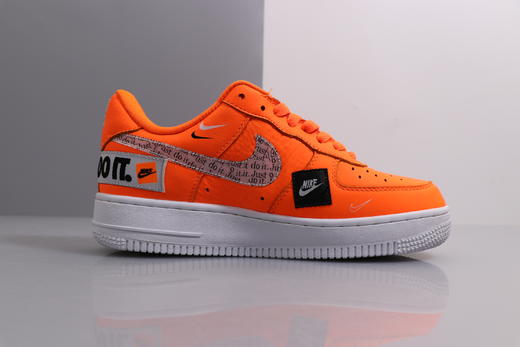 耐克Nike Air Force 1 Low “Just do it”只管去做 定制限定 黑白橘 白黑橘香橙 商品图6