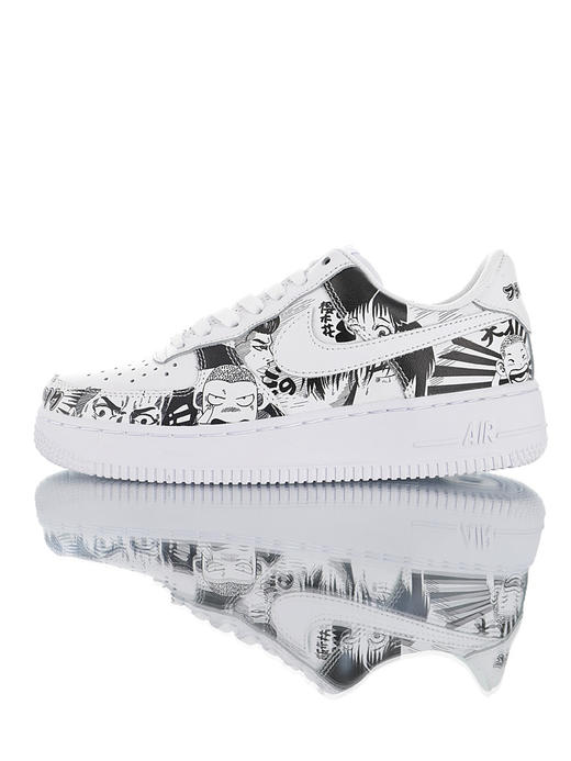 耐克SLAM DUNK x Nike Air Force 1 "CUSTOM" 灌篮高手创意漫画主题设计款 空军一号经典百搭休闲运动板鞋 皮革漫画黑白 商品图0