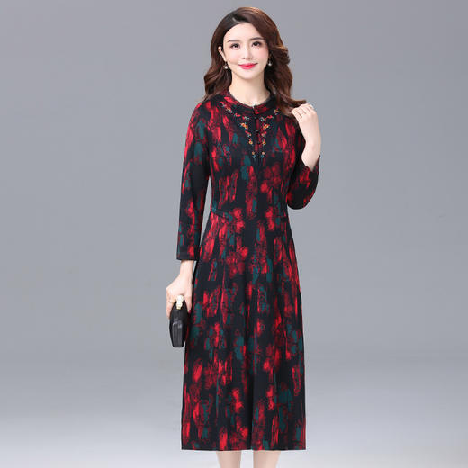 MQ-A206春季洋气高贵长款过膝连衣裙YY 商品图1