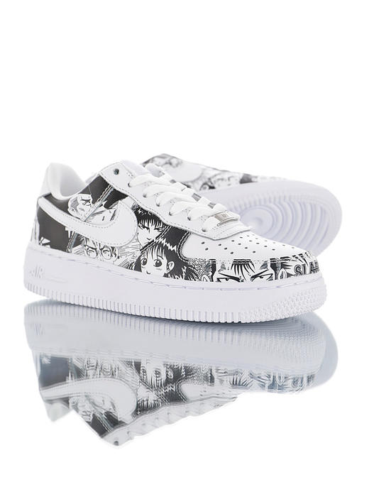 耐克SLAM DUNK x Nike Air Force 1 "CUSTOM" 灌篮高手创意漫画主题设计款 空军一号经典百搭休闲运动板鞋 皮革漫画黑白 商品图1