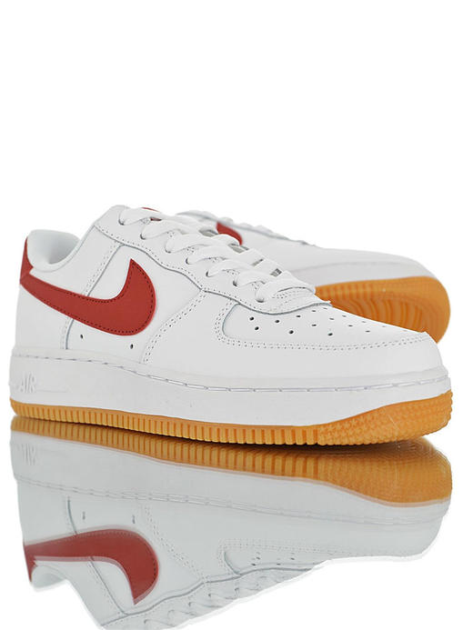 耐克Nike Air Force 1 '07 Low"White Gum Blue Void" 硬质牛剖层移膜革 内置全掌air sole气垫 白皮深蓝灰白皮酒红生胶底 商品图3