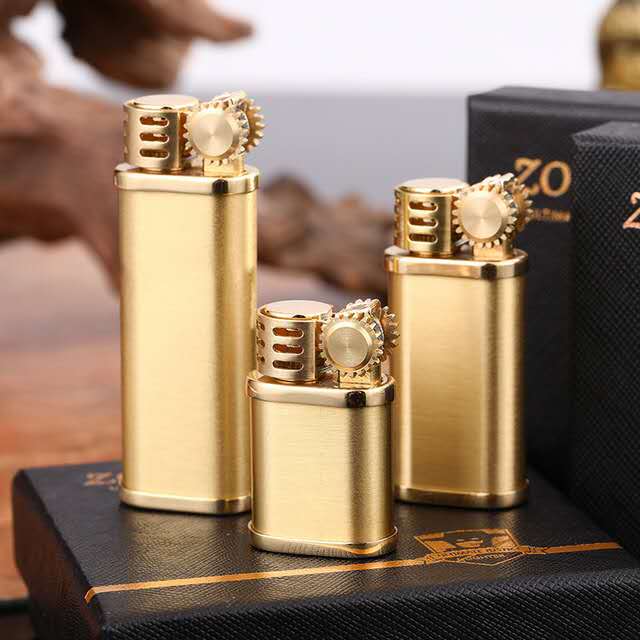 「现代简约时尚纯铜煤油打火机」轻奢主义 轻松口袋便携式原铜大油机