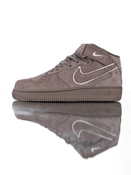 耐克Nike Air Force 1 '07 Mid 原模具开发打造 台产进口高丝翻毛皮质 内置全掌air sole气垫 空军一号运动板鞋 麂皮浅灰灰果冻底天使3M 商品图6