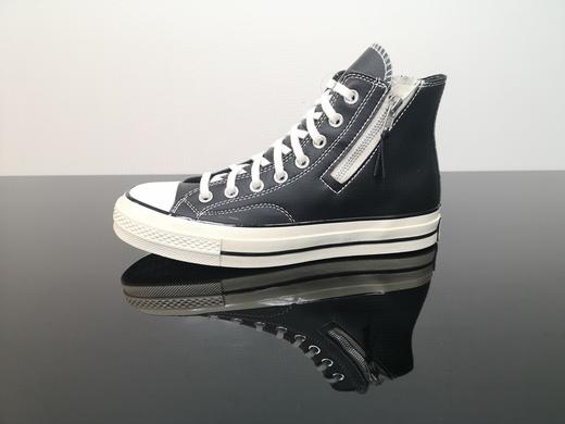 男女鞋真标硫化工艺#正确聚氨酯硅蓝PU中底「拉链设计系列」小麦色 黑色 166722C 尺码：35--44 商品图3