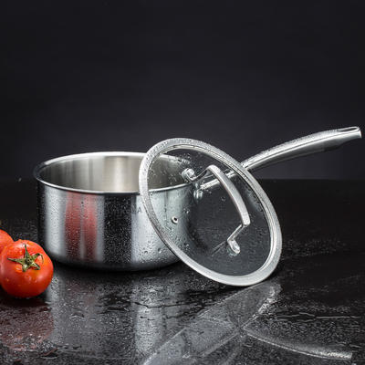 波兰三层钢不锈钢单柄汤锅16cm