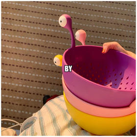 现代家用创意卡通塑料可过滤沥水筐洗蔬菜水果盆家用神器