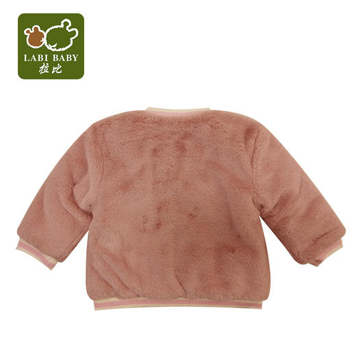 拉比-童衣类（冬）C9浪漫毛绒全开外套玫瑰红 商品图1