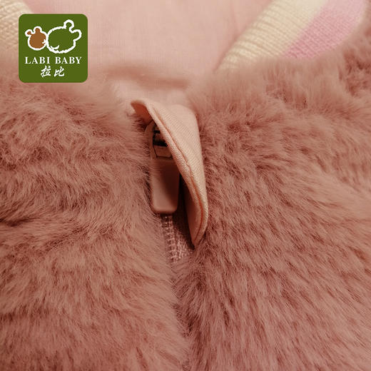 拉比-童衣类（冬）C9浪漫毛绒全开外套玫瑰红 商品图3