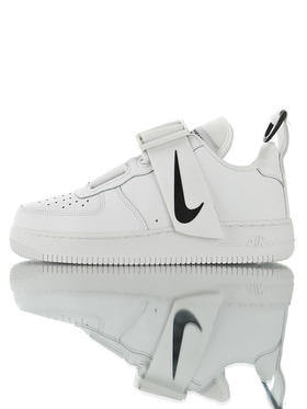 耐克Nike Air Force 1 Utility “White Black”磁力机能夜光底解构美学  空军一号机能低帮绷带设计潮流休闲运动板鞋 白黑绷带浅灰淡兰荧光绿灰杏仁白生胶