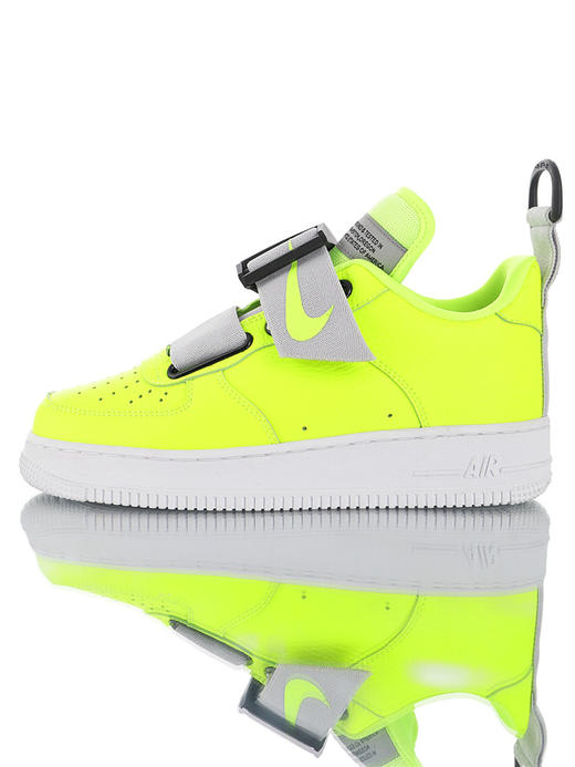 耐克Nike Air Force 1 Utility “White Black”磁力机能夜光底解构美学  空军一号机能低帮绷带设计潮流休闲运动板鞋 白黑绷带浅灰淡兰荧光绿灰杏仁白生胶 商品图6