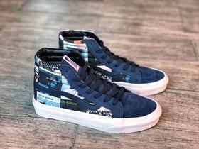 VANSx DQM x Blue Note三方联名限量高帮休闲板鞋VN-0OZEG4X猪巴材质，鞋面图案广州3D打印，原装抽屉鞋盒，真标带半码！硫化真标 1:1 原厂钢印 Size：35--44