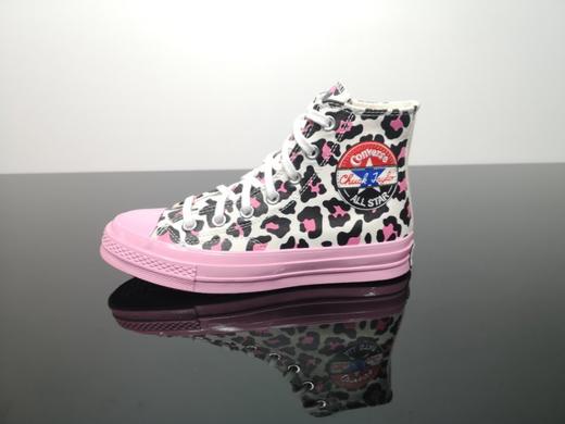 高清洁硫化工艺#正确原装数据开发铝楦#Converse/匡威1970s 黑标豹 白豹纹 拼接高帮帆布鞋女板鞋166749C 尺码：35-39.5 商品图0