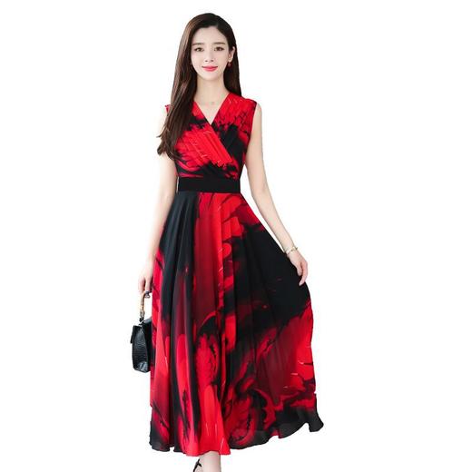 AHM-llgz202夏季长款无袖气质时尚超仙雪纺连衣裙 商品图4