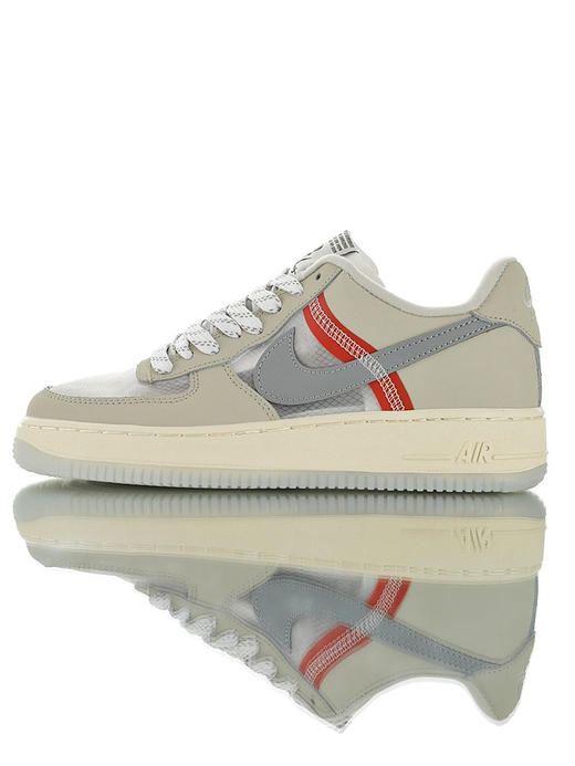 耐克Theshoesurgeon x Nike Air Force 1 '07 球鞋外科医生联名 硬质牛剖层移膜革 内置全掌air sole气垫 空军一号板鞋 透明米白灰红 商品图0