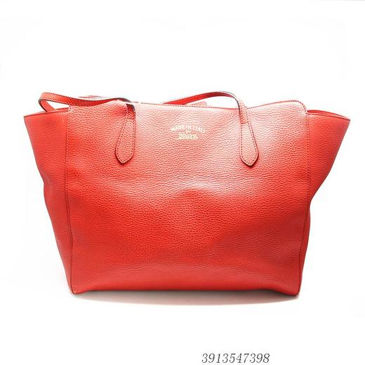 【二手9新】gucci古驰swing系列红色购物袋