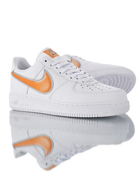 耐克Nike Air Force 1 07 LV8 3 "Oversize Swoosh April" 内置全掌air sole气垫 空军优质牛皮运动板鞋 白皮橙橘放大钩