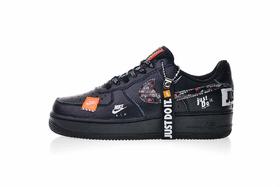 耐克Nike Air Force 1 Low “Just do it”只管去做 定制限定 黑白橘 白黑橘香橙