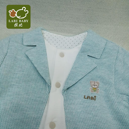 拉比-童衣类（冬）C9初礼假两件全开连体衣蓝绿 商品图2