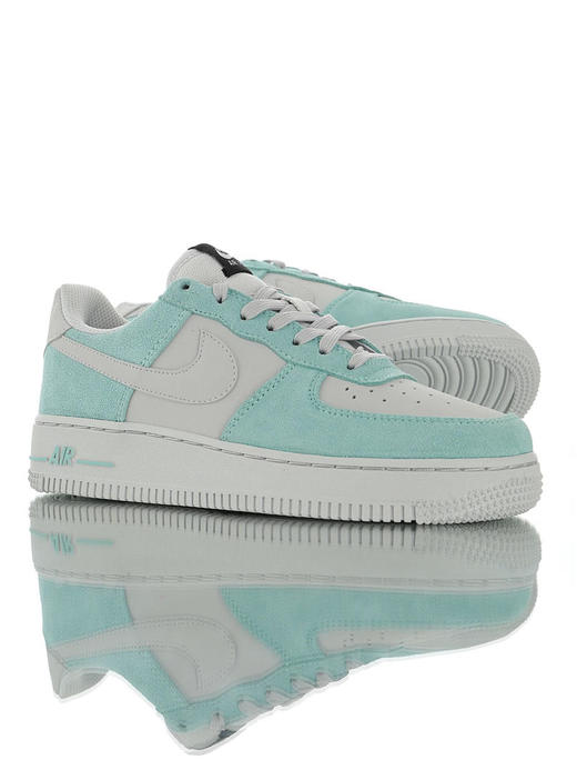 耐克Nike Air Force 1 '07 High Mid  Iceland Green Rare 优质头层麂皮拼接牛皮面 空军一号高帮运动板鞋 皮革灰蒂芙尼冰岛绿 商品图3