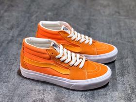 万斯硫化中帮系列 Vans SK8-Mid 万斯 拼色中帮板鞋 橙 红 蓝 粉 四色 小红书爆款男女新款  硫化真标 1:1 原厂钢印  Size：35-44