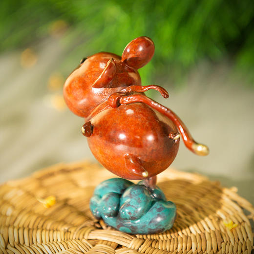 朱炳仁铜创意招财鼠年生肖家居小摆件小小飞鼠吉祥物装饰礼品 商品图3