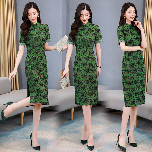 WZ-WH70019新款气质旗袍连衣裙 商品图1