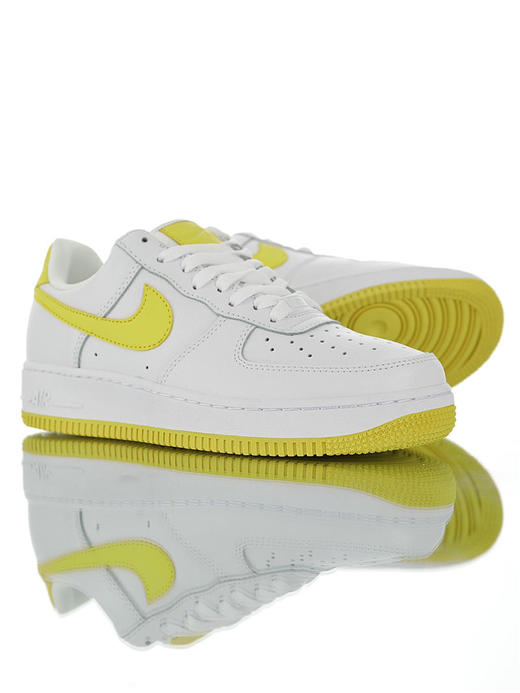 耐克Nike Air Force 1 '07 ​“Bright Citron” 硬质牛剖层移膜革 内置全掌air sole气垫 空军一号板鞋 白皮柠檬黄 商品图1