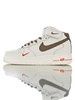 耐克Nike Air Force 1 Mid '07 LV8 原模具开发打造 内置全掌air sole气垫 硬质牛剖层移膜革 空军一号中帮经典休闲运动板鞋 奶白浅褐勾小红钩 商品缩略图2