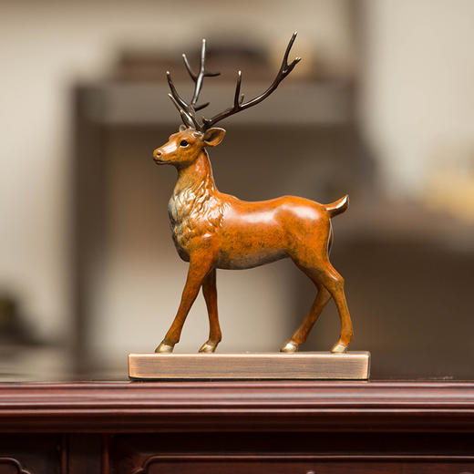 朱炳仁铜 精铜 22#崭露头角 非遗家居摆件鹿摆件 工艺品送礼佳品 商品图3