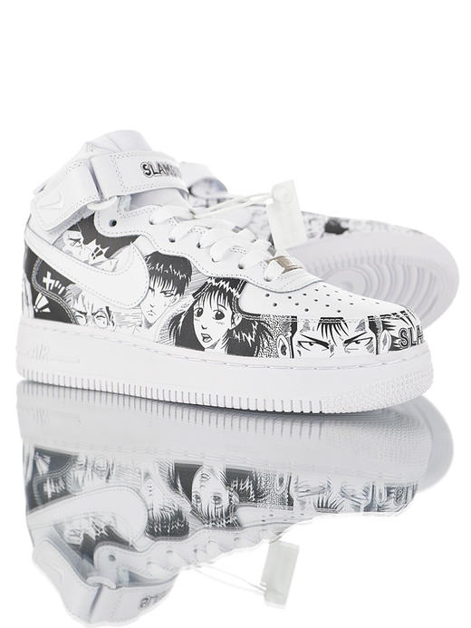 耐克SLAM DUNK x Nike Air Force 1 "CUSTOM" 灌篮高手创意漫画主题设计款 空军一号经典百搭休闲运动板鞋 皮革漫画黑白 商品图3