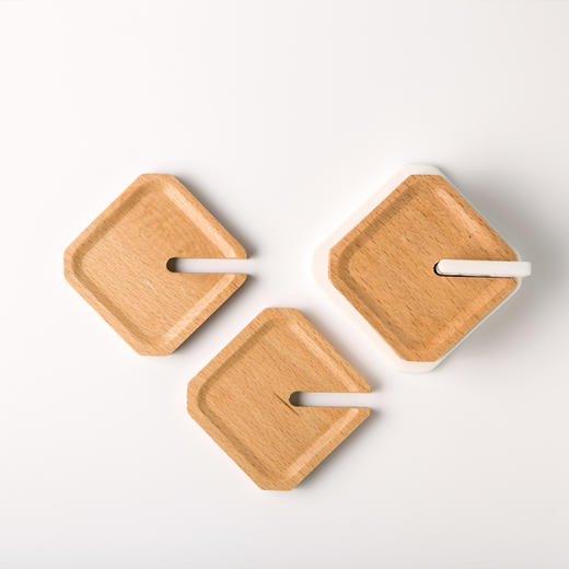 称意杯垫 防滑防水防烫隔热杯托 创意榉木杯垫 茶杯垫套装 商品图2