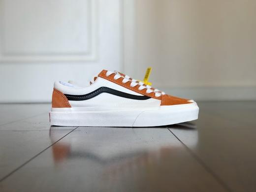 VANS STYLE 36 新款白橘拼色 橘子汽水板鞋、权志龙短头 绿色黑条 蓝色黑条  红色绿条 官方货号：VN0A3DZ3VXY  尺码：35--44  工艺：硫化1:1 商品图4