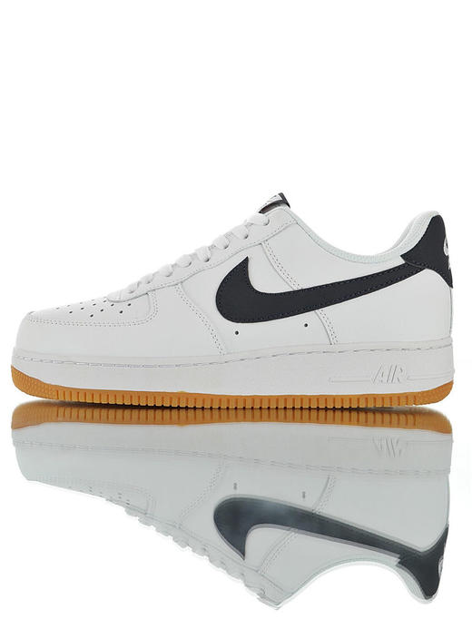 耐克Nike Air Force 1 '07 Low "White Obsidian" 硬质牛剖层移膜革 内置全掌air sole气垫 皮革白夜蓝生胶黄配色 商品图0