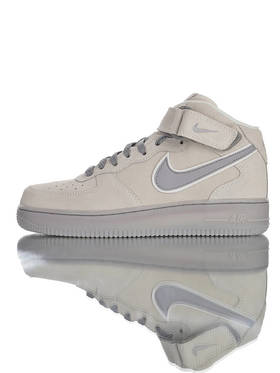 耐克Nike Air Force 1 '07 Mid 原模具开发打造 台产进口高丝翻毛皮质 内置全掌air sole气垫 空军一号运动板鞋 麂皮浅灰灰果冻底天使3M