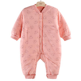 拉比-童衣类（冬）A7裥棉连体衣玫瑰红