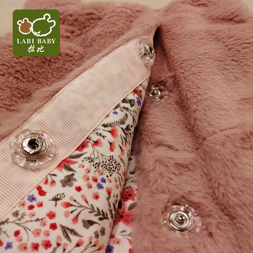 拉比-童衣类（冬）C9浪漫毛绒长款马夹玫瑰红 商品图3