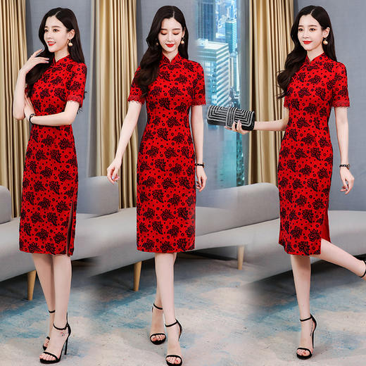 WZ-WH70019新款气质旗袍连衣裙 商品图2