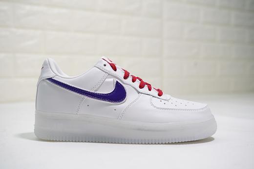 耐克Nike Air Force 1 “De Lo Mio” 原盒3副原色鞋带 原装渐变热感Swoosh钩 鸳鸯3M叠层反光 空军低帮经典百搭休闲运动板鞋 白皮渐变紫钩鸳鸯底透明白蓝红 商品图3
