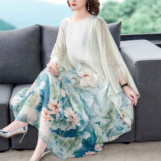 AHM-wdx9189春夏新款复古优雅小香风仙气民族风连衣长裙 商品图0