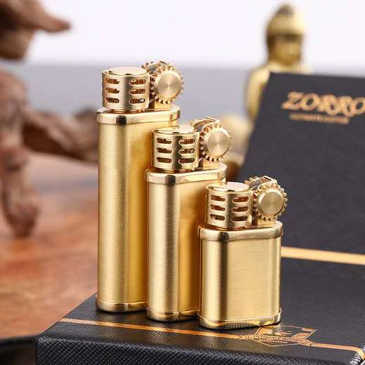 「现代简约时尚纯铜煤油打火机」轻奢主义 轻松口袋便携式原铜大油机 商品图1