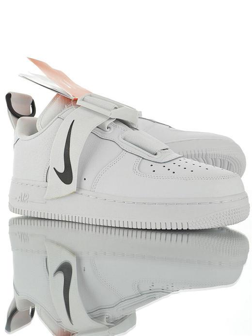 耐克Nike Air Force 1 Utility “White Black”磁力机能夜光底解构美学  空军一号机能低帮绷带设计潮流休闲运动板鞋 白黑绷带浅灰淡兰荧光绿灰杏仁白生胶 商品图1