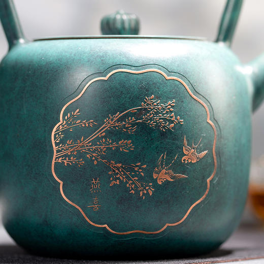 【一壶春色】朱炳·铜 紫铜 燕喜壶 新品非遗家居茶道手工铜壶 商品图5
