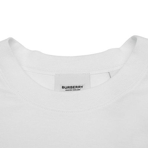 BURBERRY 巴宝莉 男士字母徽标印花棉质宽松圆领短袖T恤 白色 8010438 A1464 商品图3