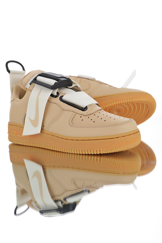 耐克Nike Air Force 1 Utility “White Black”磁力机能夜光底解构美学  空军一号机能低帮绷带设计潮流休闲运动板鞋 白黑绷带浅灰淡兰荧光绿灰杏仁白生胶 商品图9