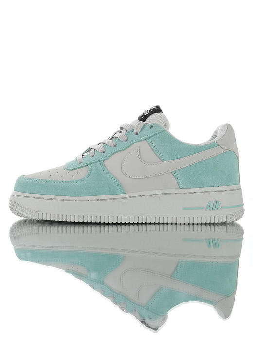 耐克Nike Air Force 1 '07 High Mid  Iceland Green Rare 优质头层麂皮拼接牛皮面 空军一号高帮运动板鞋 皮革灰蒂芙尼冰岛绿 商品图2